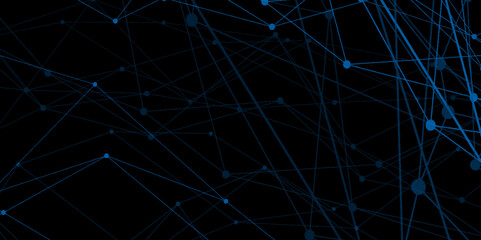 Abstract connecting dots and lines with geometric background. Geometric plexus structure cybernetic concept. Internet connection network high digital technology with connecting points and lines.