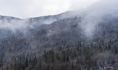 Winter scenery in mountain 