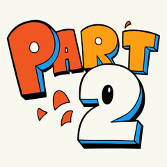 A simple part 2 sign art vector illustrator