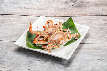 Yummy boiled crab in the plate