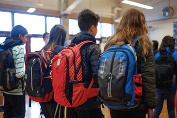 Students with Ergonomic School Backpacks for Comfortable and Supportive Carrying