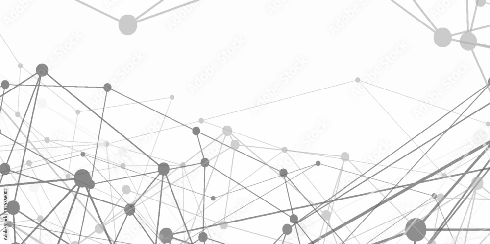 Aufkleber abstract connecting dots and lines with geometric background. geometric plexus structure cybernetic 