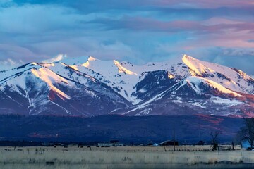 Scenic view of early spring sunrise hitting La Plata Mountains in Southwest Colorado © Wirestock