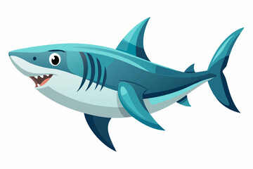  Beautiful sea shark vector art illustration