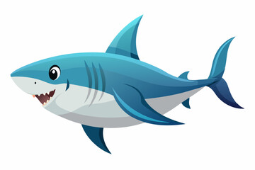  Beautiful sea shark vector art illustration