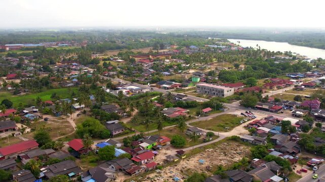 In the Malaysian state of Terengganu, the small town of Besut. Pan to right, 4K