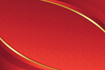 Red background with a golden color wave or Red color backdrop design