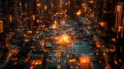 Abstract Cityscape of Digital Circuits