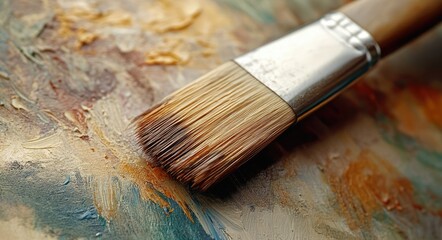 Fototapeta premium Sketchbook Human. Artist's Wooden Brush with Bristles for Painting