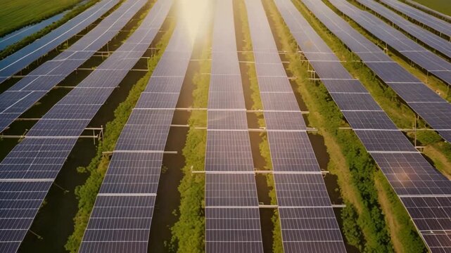 Soler plant plates on grass 