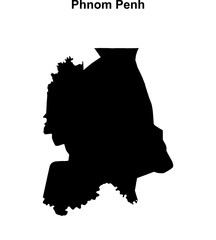 Phnom Penh outline map