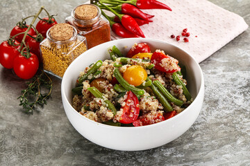 Vegan boiled quinoa with vegetables