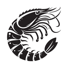Shrimp Silhouette Vector, This is an editable and printable vector