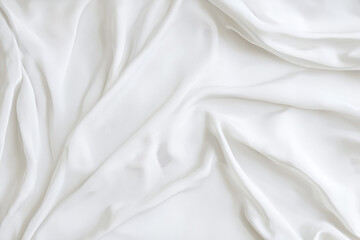 Obraz premium A Serene Tapestry of White: Gentle Curves and Flowing Textures Evoke Calmness and Elegance in this Pristine Fabric Display.