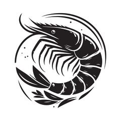 Shrimp Silhouette Vector, This is an editable and printable vector