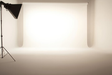 Illuminated Studio Setup for Capturing Stunning Photographs with Soft Even Lighting and a Clean, Minimal Background