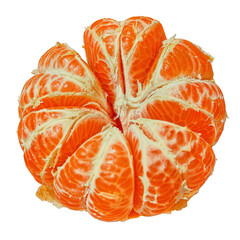 peeled whole mandarin orange transparent background