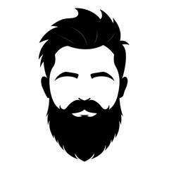 Beard silhouette art vector illustration