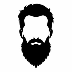 Beard silhouette art vector illustration