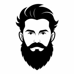 Beard silhouette art vector illustration