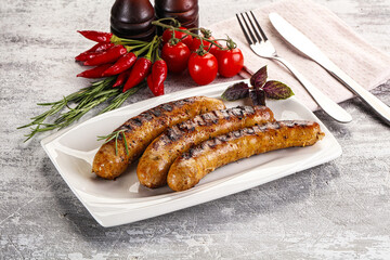 Grilled meat sausages with spices