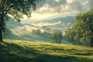 Obraz premium sunset over the meadow