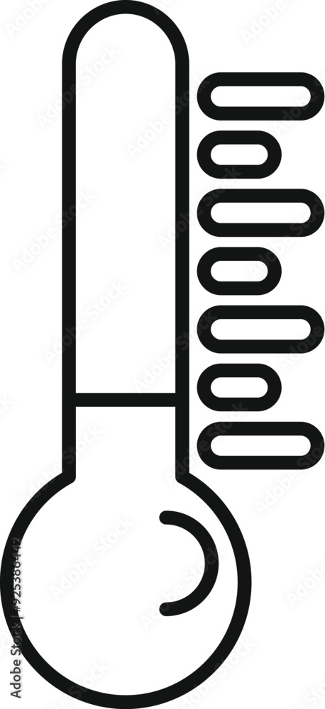 Poster vector outline icon of a thermometer showing increasing temperature