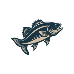 Bass fish vector isolated illustration design