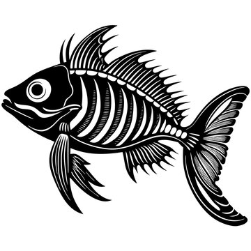recommend clip art: Stealth Skeleton Predator Fish Skeleton art vector illustration
