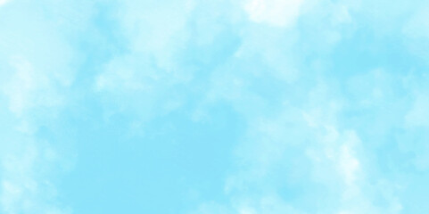 Natural shiny and soft light watercolor blurry cloudy blue sky wallpaper texture. Colorful beautiful sky blue color light grunge, wall background.