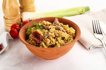 Bulgur with lamb and vegetables