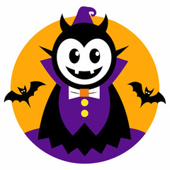 Featuring classic Halloween elements cartoon mascot logo design for Halloween vector art