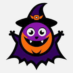 Featuring classic Halloween elements cartoon mascot logo design for Halloween vector art
