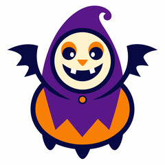 Featuring classic Halloween elements cartoon mascot logo design for Halloween vector art