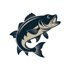 Bass fish vector isolated illustration design