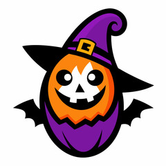 Featuring classic Halloween elements cartoon mascot logo design for Halloween vector art