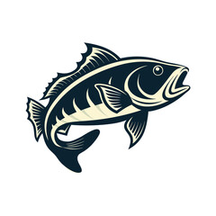 Bass fish vector isolated illustration design