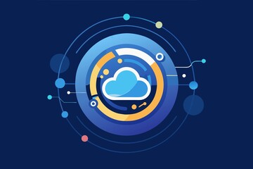 Fototapeta premium Cloud storage. Cloud computing concept. Abstract cloud technology background. Abstract background