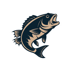 Bass fish vector isolated illustration design
