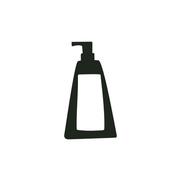 recommend clip art: Shampoo bottle icon in black glyph style. Simple soap silhouette vector illustration — Pixel-perfect icon.