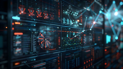 Futuristic Digital Interface - 3D Illustration