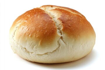Round white bread isolated , ai