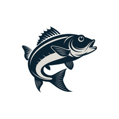 Bass fish vector isolated illustration design