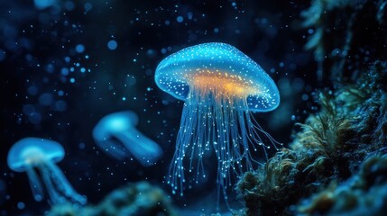 Obraz premium Bio-luminescent Jellyfish