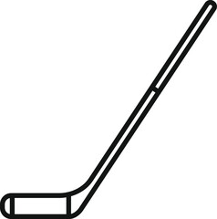 Simple line art icon of a hockey stick, perfect for representing the sport of hockey