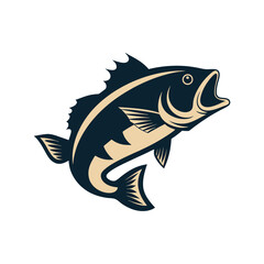 Bass fish vector isolated illustration design