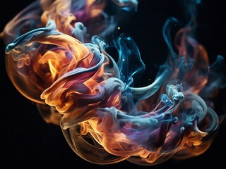Obraz premium The dynamic and vibrant fluid motion creates an ethereal and captivating visual, emphasizing the artistic and mystical nature of the smoke.