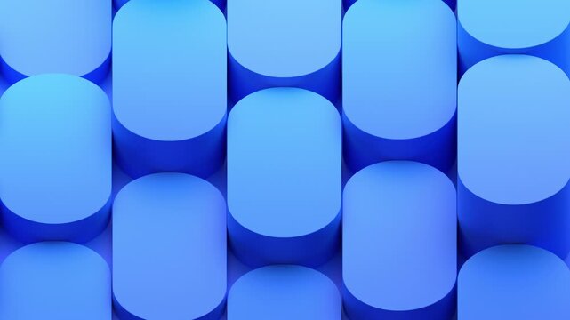 Abstract animation, blue geometric background, 4k looping video, 3d render