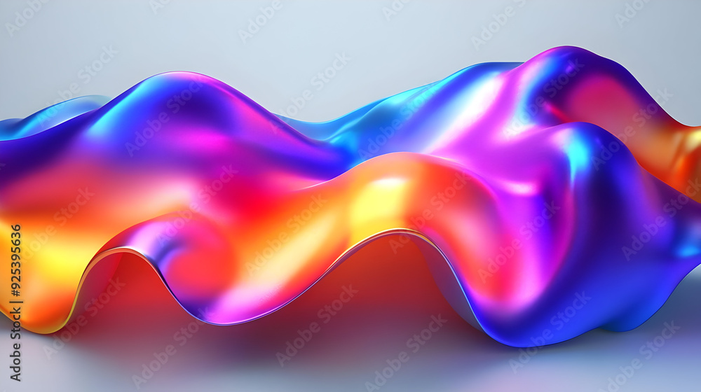 Poster a vibrant, flowing abstract design with colorful gradients and smooth textures.