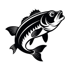Bass fish vector isolated illustration design
